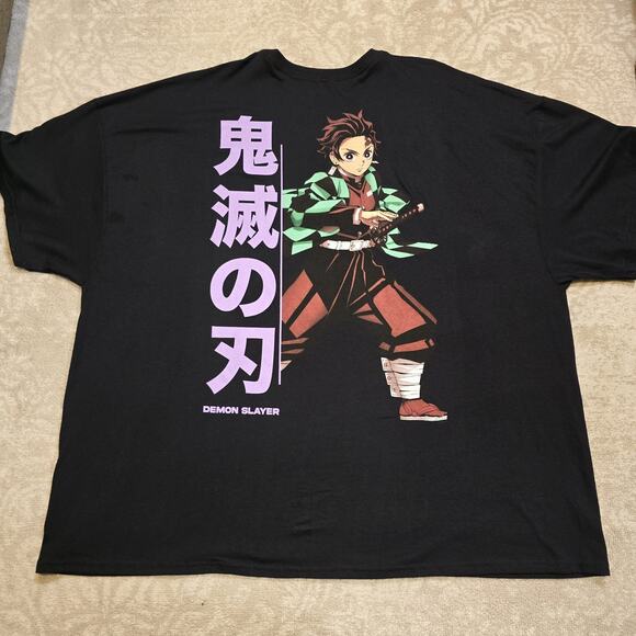 Demon Slayer Black Graphic Short Sleeve Shirt Men's 5XL Anime - Picture 7 of 8